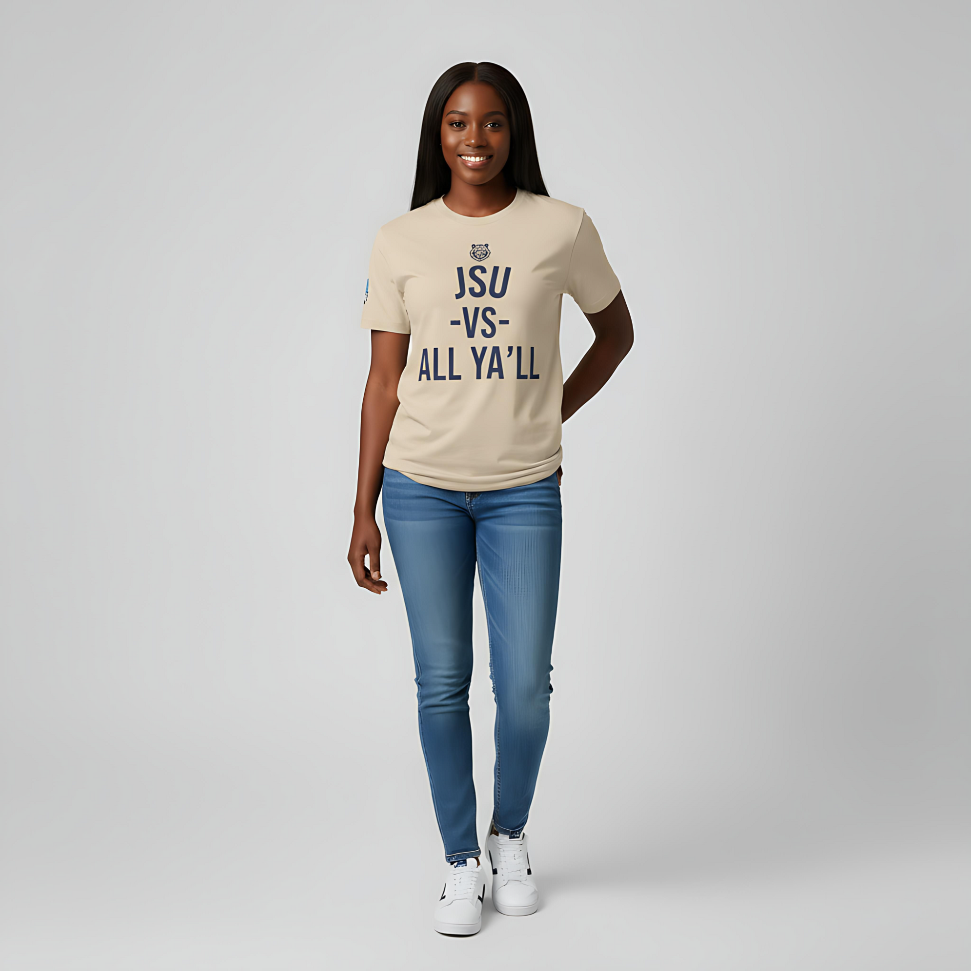 JSU vs All Ya'll Navy Tiger Edition Jersey Short Sleeve Tee Printify