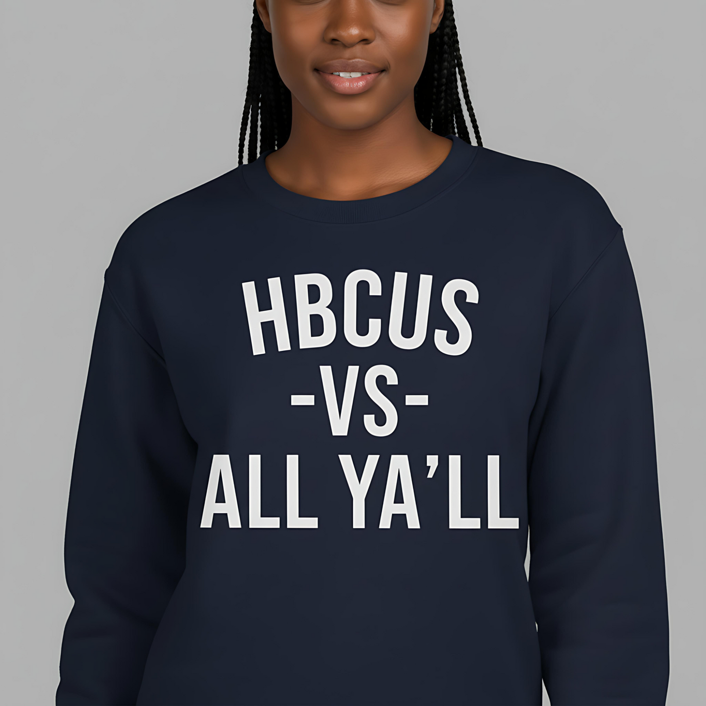 HBCUs vs All Ya'll White Crewneck Sweatshirt Printify