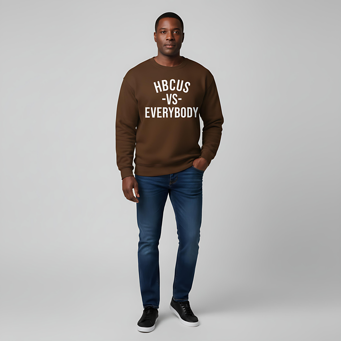 HBCUs vs Everybody White Crewneck Sweatshirt Printify