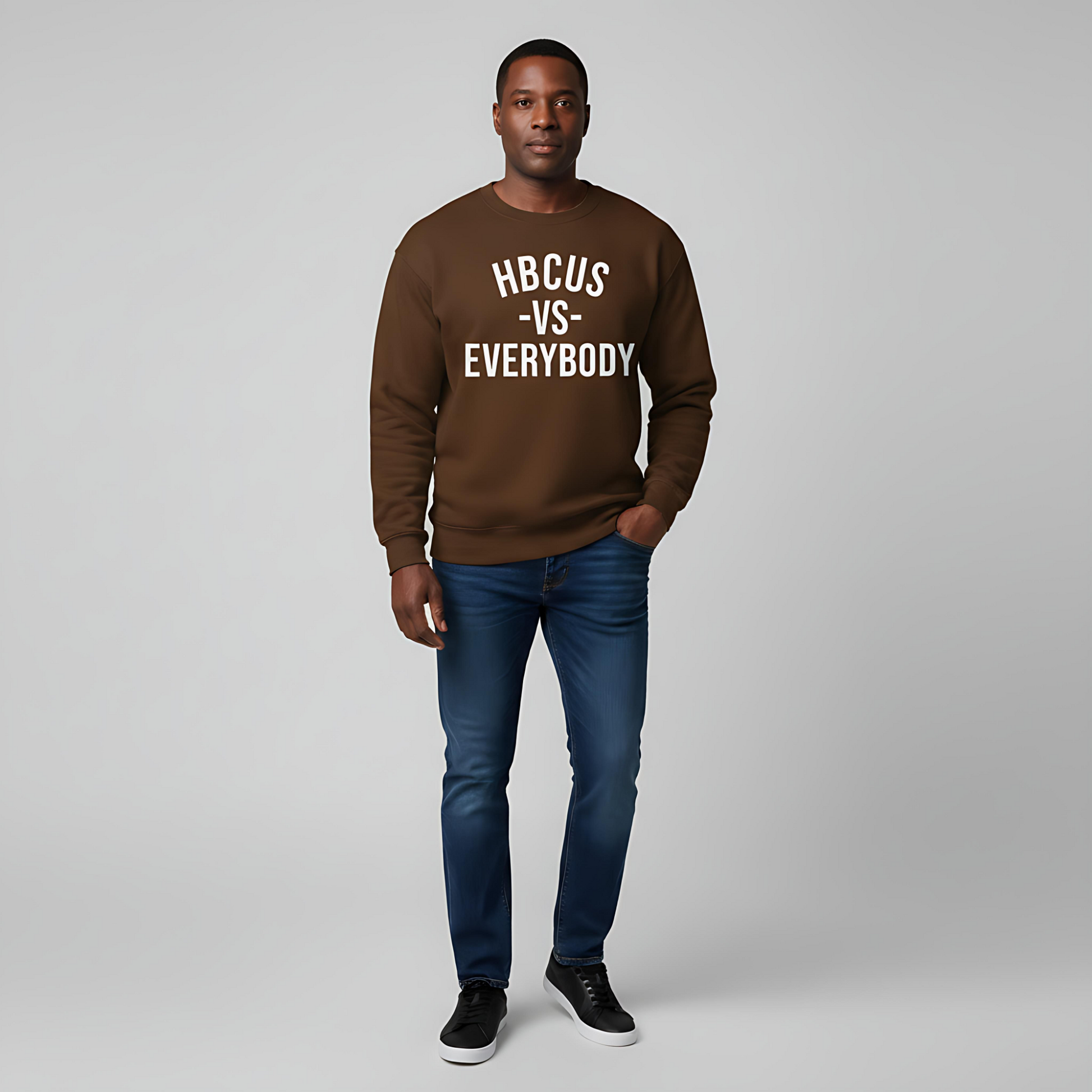 HBCUs vs Everybody White Crewneck Sweatshirt Printify