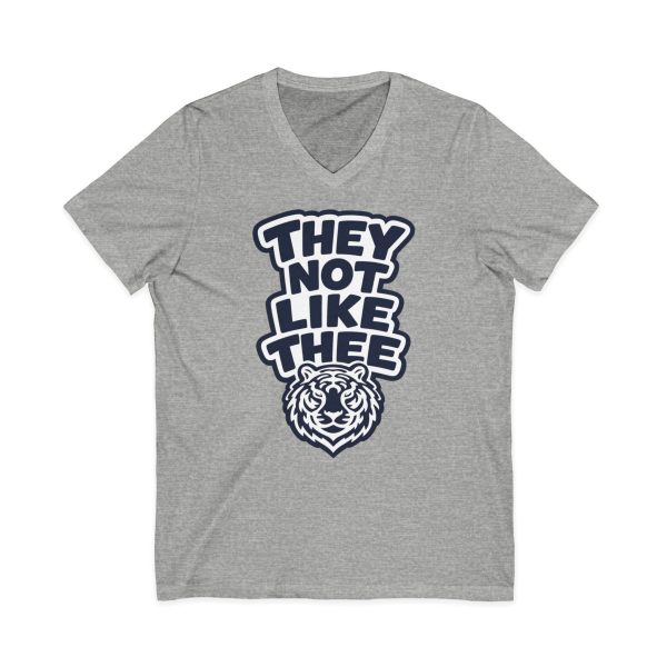 They Not Like Thee Tiger Navy Men's Jersey Short Sleeve V-Neck Tee