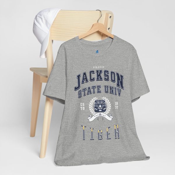 12696845907136603971_2048.jpeg Proud Jackson State Univ Tiger Men's White Jersey Short Sleeve Tee