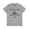 Jackson State This, Jackson State That Navy Red Block Men's Jersey Short Sleeve V-Neck Tee