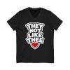 14623546903745811313_2048.jpeg They Not Like Thee White Men's Jersey Short Sleeve V-Neck Tee