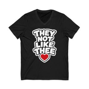 They Not Like Thee White Men's Jersey Short Sleeve V-Neck Tee