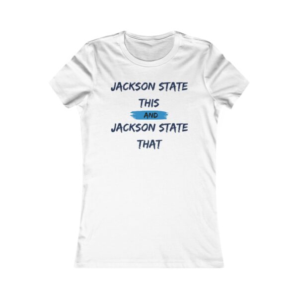 Jackson State This Jackson State That Red Baby Blue Block Women's Favorite Tee