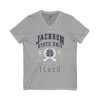 Proud Jackson State Univ Tiger Men's White Jersey Short Sleeve V-Neck Tee