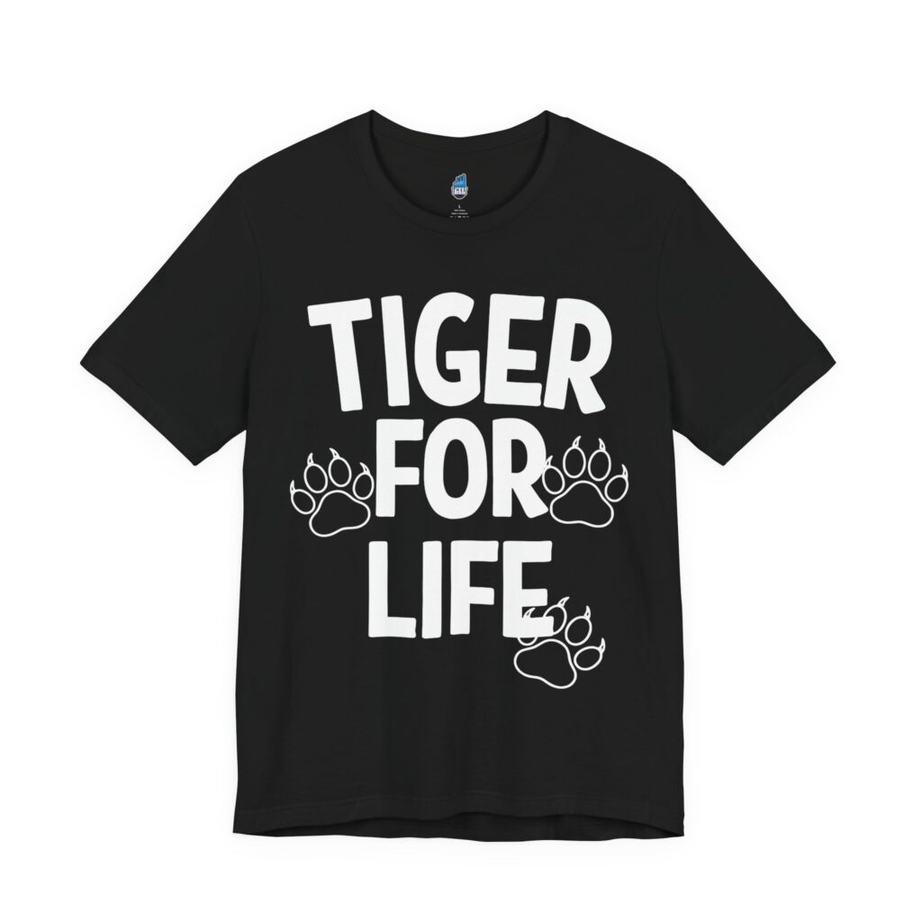 Tiger For Life Paws Men's White Jersey Short Sleeve Tee