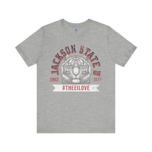 Jackson State Univ #TheeILove Men's White Jersey Short Sleeve Tee