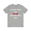 Jackson State This, Jackson State That White Red Block Men's Jersey Short Sleeve Tee