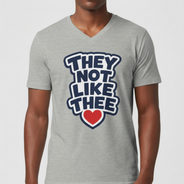 They Not Like Thee Navy Men's Jersey Short Sleeve V-Neck Tee