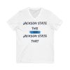 2051421494992705243_2048.jpeg Jackson State This, Jackson State That Navy Baby Blue Block Men's Jersey Short Sleeve V-Neck Tee