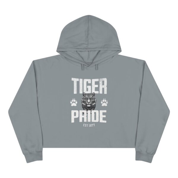 Tiger Pride Tigerhead Women's White Crop Hoodie