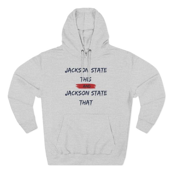 Jackson State This, Jackson State That Women's Block Red Premium Pullover Hoodie