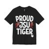 Proud JSU Tiger Mascots Men's White Jersey Short Sleeve Tee
