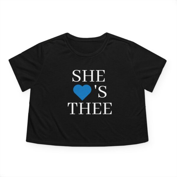 She Heart's Thee White Women's Navy Cropped Tee