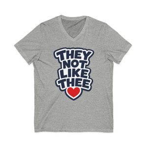 They Not Like Thee Navy Men's Jersey Short Sleeve V-Neck Tee