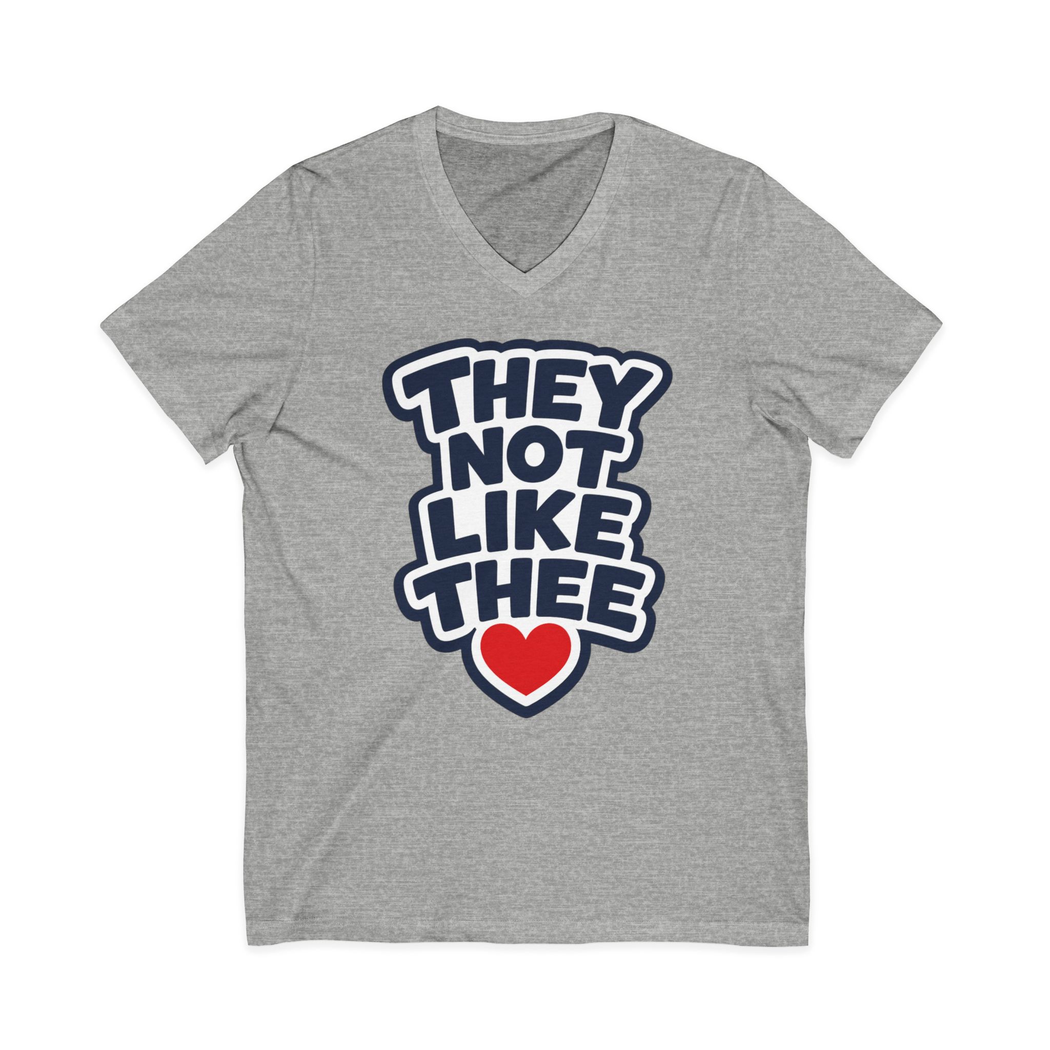 They Not Like Thee Navy Men's Jersey Short Sleeve V-Neck Tee