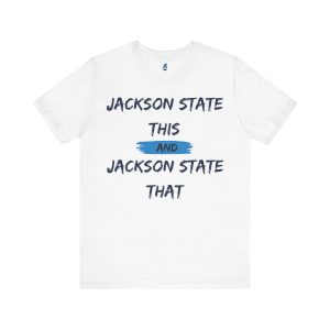 Jackson State This, Jackson State That Navy Baby Blue Block Men's Jersey Short Sleeve Tee