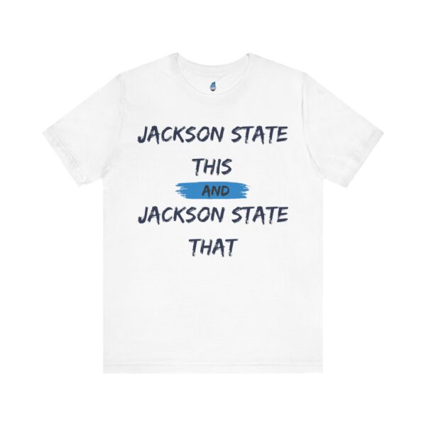 Jackson State This, Jackson State That Navy Baby Blue Block Men's Jersey Short Sleeve Tee