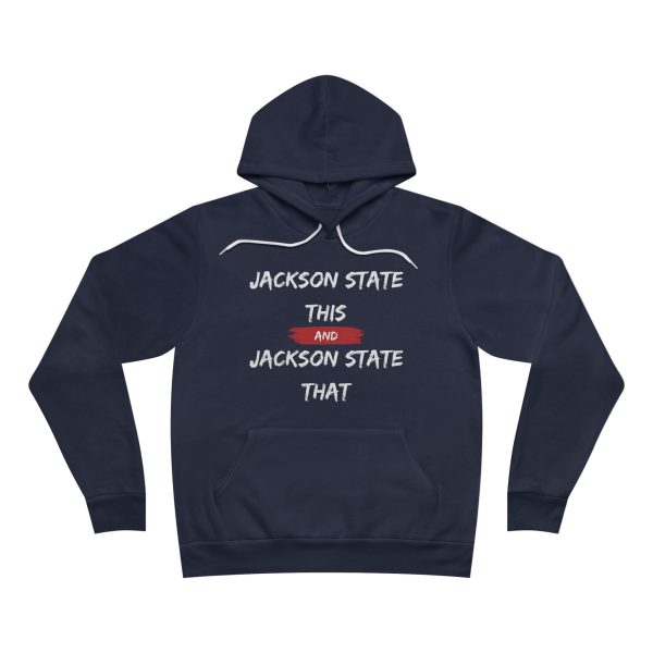 Jackson State This, Jackson State That Men's Block White Red Fleece Pullover Hoodie