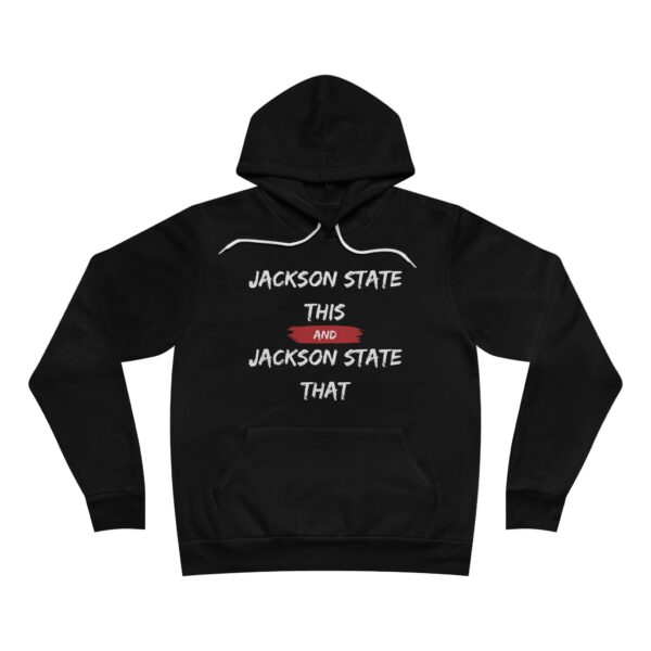 Jackson State This, Jackson State That Men's Block White Red Fleece Pullover Hoodie