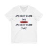 Jackson State This, Jackson State That Navy Red Block Men's Jersey Short Sleeve V-Neck Tee