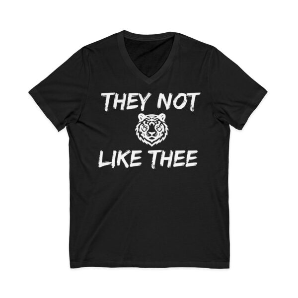 They Not Like Thee Tiger White Men's Short Sleeve V-Neck Tee