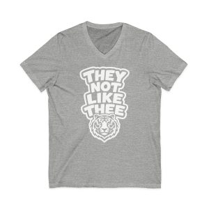 They Not Like Thee Tiger White Men's Short Sleeve V-Neck Tee