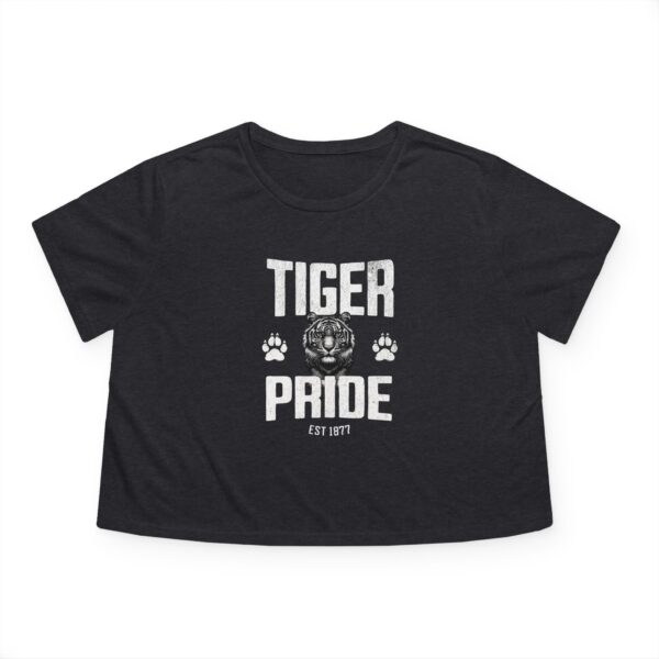 Tiger Pride Tigerhead White Women's Flowy Cropped Tee