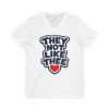 They Not Like Thee Navy Men's Jersey Short Sleeve V-Neck Tee