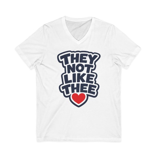 They Not Like Thee Navy Men's Jersey Short Sleeve V-Neck Tee