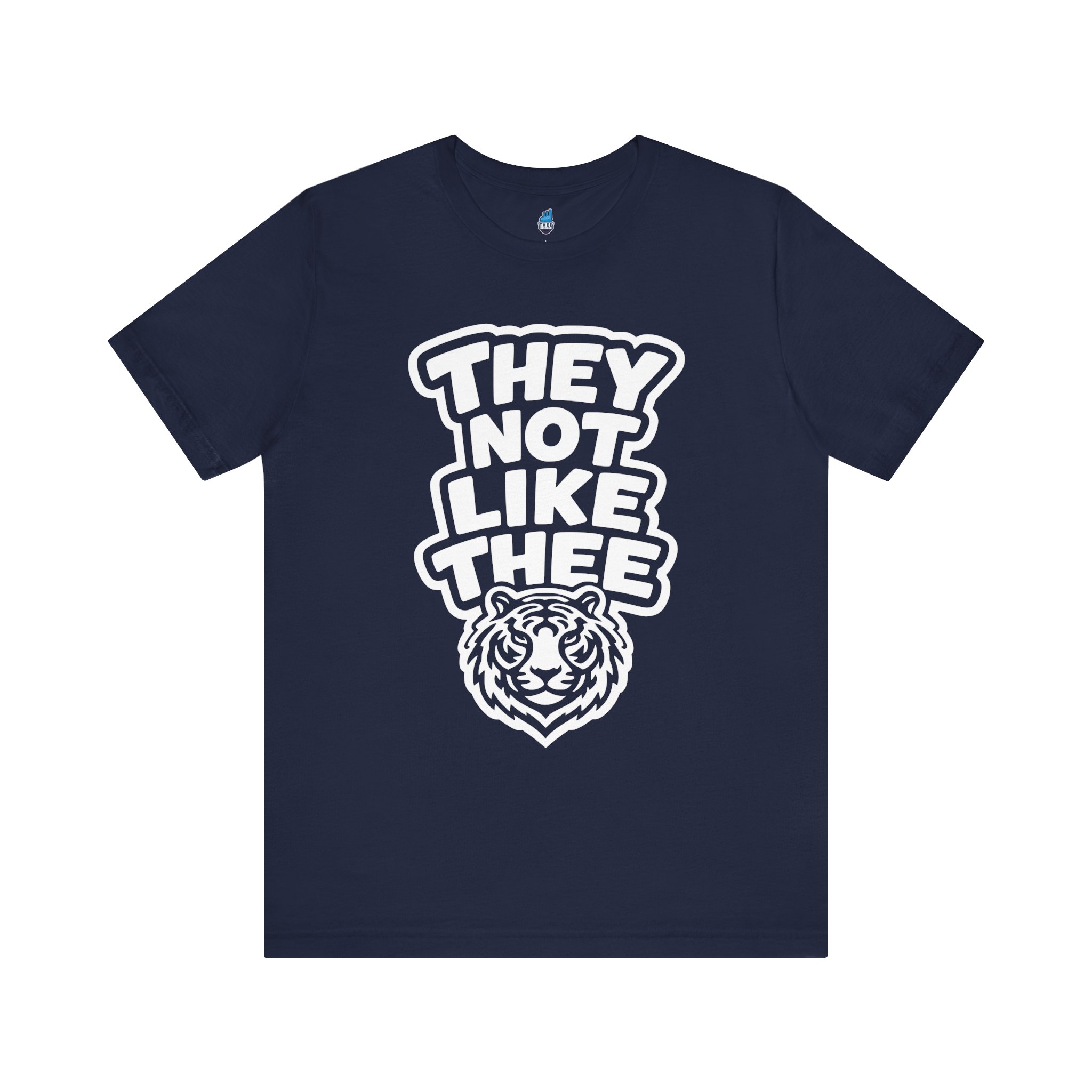 They Not Like Thee Men's Tiger White Jersey Short Sleeve Tee