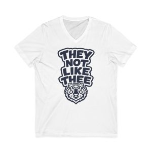 They Not Like Thee Tiger Navy Men's Jersey Short Sleeve V-Neck Tee
