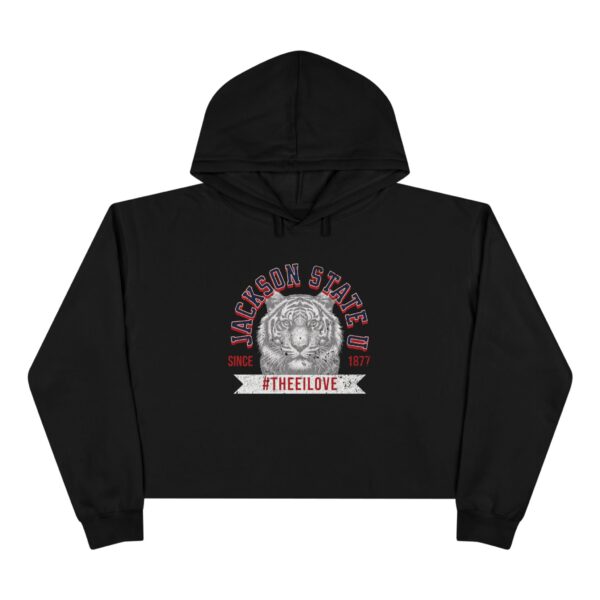 Jackson State Univ #TheeILove Women's White Crop Hoodie