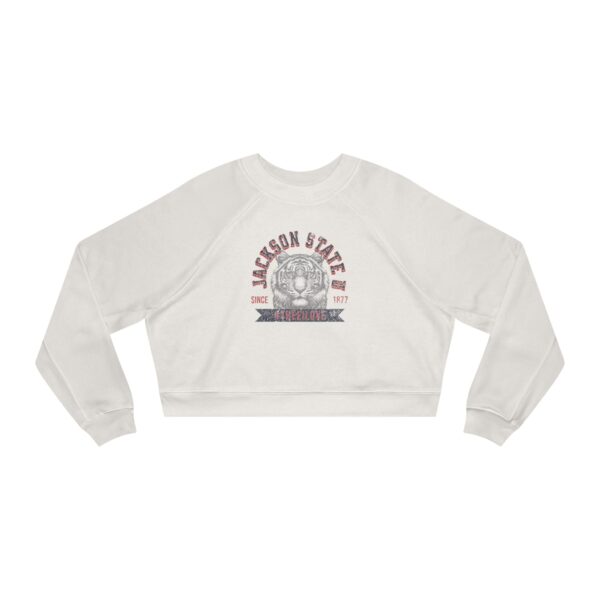 Jackson State Univ #TheeILove Women's Navy Cropped Fleece Pullover
