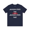 Jackson State This, Jackson State That White Red Block Men's Jersey Short Sleeve Tee
