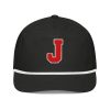 golf-rope-cap-black-white-front-6a3a9a2b74e5d.jpg Thee Shirts "J" Red Embroidered Golf Rope Cap