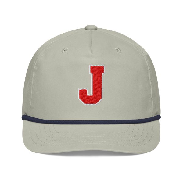 golf-rope-cap-lt-gray-navy-front-6a3a9a2b75eef.jpg Thee Shirts "J" Red Embroidered Golf Rope Cap
