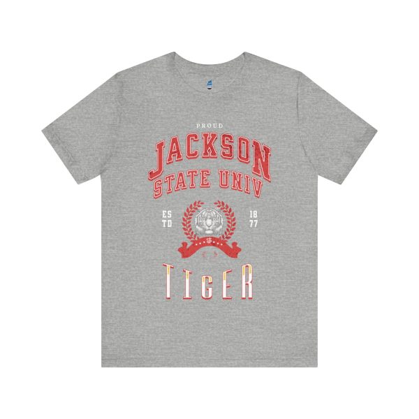 10615843381157292009_2048.jpeg Proud Jackson State Univ Tiger Men's Red Jersey Short Sleeve Tee