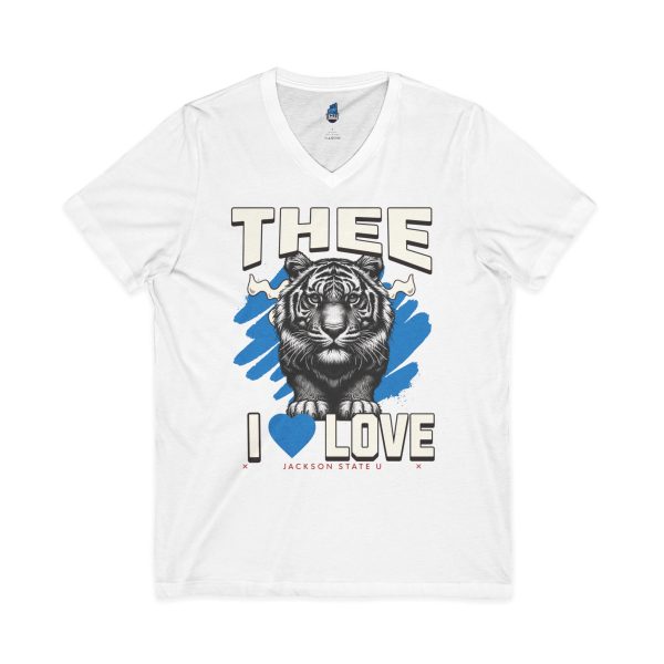 1226099979922244957_2048.jpeg #TheeILove Jackson State U Tigerhead Men's Baby Blue Jersey Short Sleeve V-Neck Tee