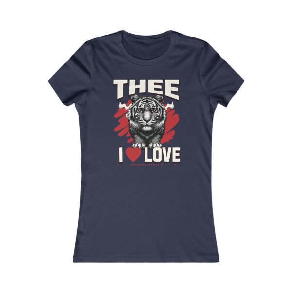13136679270701578058_2048.jpeg #TheeILove Jackson State U Tigerhead Women's Red Favorite Tee