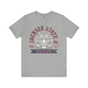 Jackson State Univ #TheeILove Men's Red Jersey Short Sleeve Tee