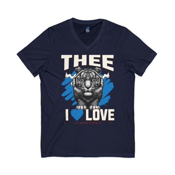 14338909700949671036_2048.jpeg #TheeILove Jackson State U Tigerhead Men's Baby Blue Jersey Short Sleeve V-Neck Tee