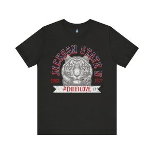 Jackson State Univ #TheeILove Men's White Jersey Short Sleeve Tee