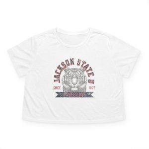 Jackson State Univ #TheeILove Women's Navy Women's Flowy Cropped Tee