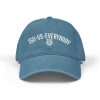 JSU vs Everybody Tiger White Embroidered Denim Dad Cap