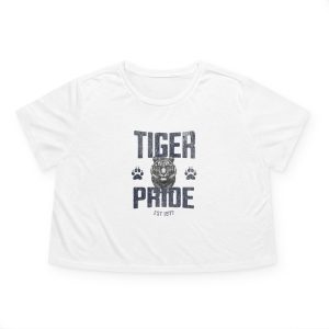 Tiger Pride Tigerhead Navy Women's Flowy Cropped Tee