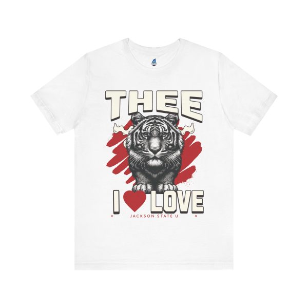17709752195796128112_2048.jpeg #TheeILove Jackson State U Tigerhead Men's Red Jersey Short Sleeve Tee