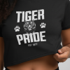 Tiger Pride Tigerhead White Women's Flowy Cropped Tee